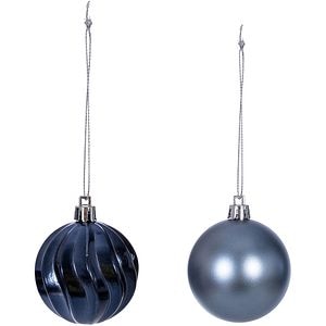 Set globuri de Craciun, 8 bucati, 6 cm, bleumarin