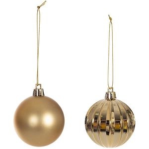 Set globuri de Craciun, 8 bucati, 6 cm, auriu