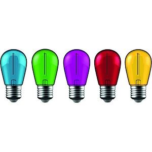 Set 5 becuri LED AVIDE, E27, 1W, 50lm, 5 culori