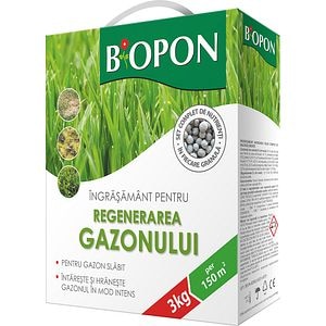 Ingrasamant pentru regenerarea gazonului BIOPON, 3 kg