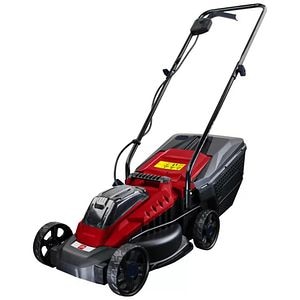 Kit Masina de tuns iarba PERFORMANCE POWER, 18V, 32 cm, 5 trepte taiere, cos 30 l, negru-rosu