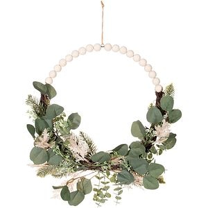 Coronita de Craciun pentru usa, 50 cm, maro deschis-verde