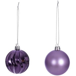 Set globuri de Craciun, 8 bucati, 6 cm, mov
