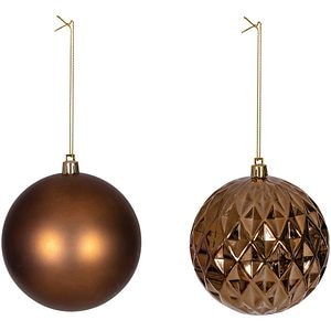 Set globuri de Craciun, 4 bucati, 10 cm, ginger