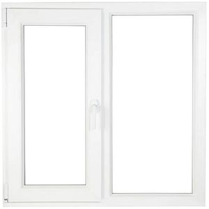 Fereastra termopan PVC, alb, 4 camere, 100 cm x 100 cm, Stanga, Simpla deschidere