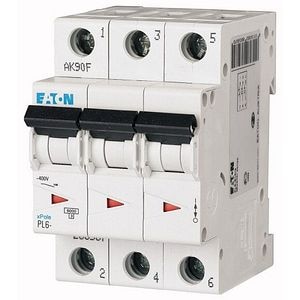Disjunctor Eaton PL6-C25/3, 3P, 25A, 6Ka, C