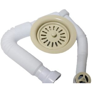 Ventil chiuveta bucatarie cu preaplin, bej mat