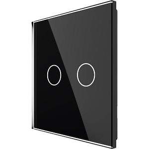 Panou sticla LIVOLO VL-P702-2B, intrerupator dublu, negru