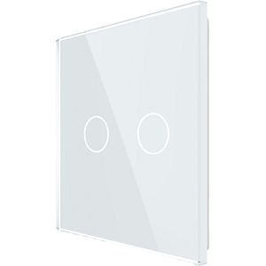 Panou sticla LIVOLO VL-P702-2W, intrerupator dublu, alb