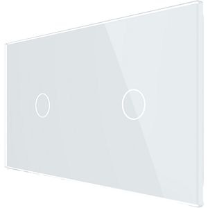 Panou sticla LIVOLO VL-P701/01-4W, 2 x intrerupator touch , alb
