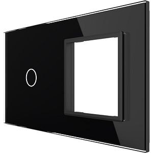 Panou sticla LIVOLO VL-P701/E-4B, intrerupator touch + rama , negru
