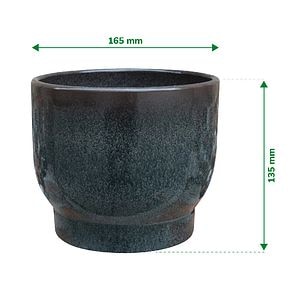Ghiveci din Argila, Dark Shadow, 16.5 cm  Verve