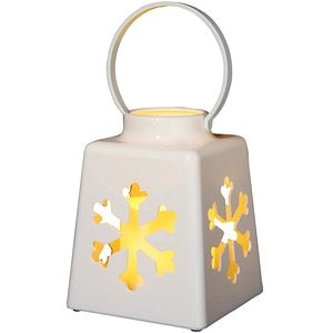 Decoratiune luminoasa Felinar, 13.5 cm, alb