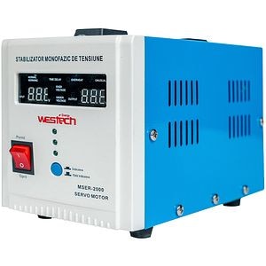 Stabilizator monofazic de tensiune cu servomotor WESTECH MSER-2000 VA-V2, 2000VA