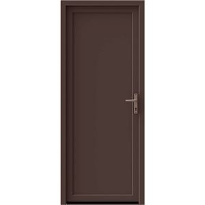 Usa de exterior pentru casa, PVC, nuc,  stanga, 205 x 90 cm