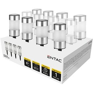 Set 12 lampi solare ENTAC EGSL-SS1LT21, IP44, argintiu