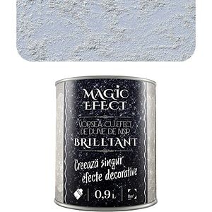 Vopsea cu efect de dune de nisip Magic Effect Brilliant C01, pensula inclusa, alb sidefat, 0.9L