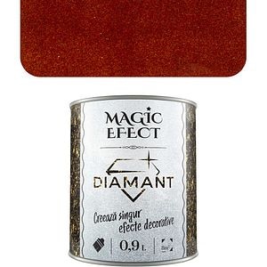 Vopsea cu efect de dune de nisip Magic Effect Diamant, pensula inclusa, rosu, 0.9L