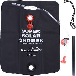 Dus camping solar, portabil, 15 l, negru