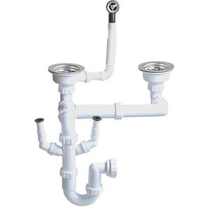 Kit sifon Cooke & Lewis, 20 x 37 cm, pentru chiuvete cu 2 cuve