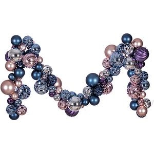 Ghirlanda cu globuri, 180 cm, roz-albastru