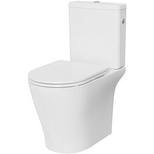 Set vas WC si rezervor WC Nanki, ceramica, evacuare orizontala/verticala, capac SoftClose, alb
