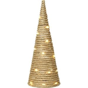 Decoratiune luminoasa brad Craciun din iuta, 30 cm