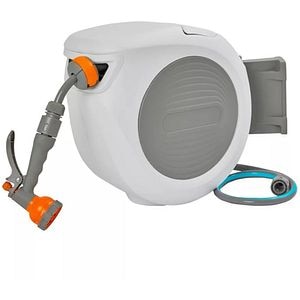 Derulator furtun automat, montaj pe perete, 20 m, polipropilena, alb