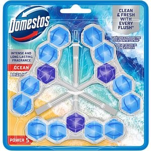 Odorizant de toaleta DOMESTOS Power Ocean, 3buc x 55g
