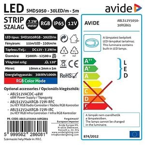 Banda Led Rgb 36W 5M Avide