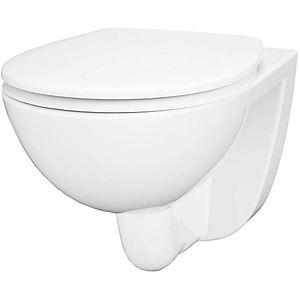 Vas WC suspendat GOODHOME Tasi, ceramica, capac duroplast, inchidere lenta, 36.4  x 53.2 x 36.2 cm, alb