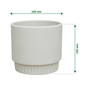 Ghiveci din Argila, Alb, 14.5 cm  Verve