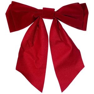 Decoratiune brad fundita rosie catifea, 23x2.7 cm