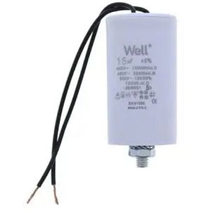 Condensator pornire motor WELL, 400V, 15uF, cu fir