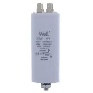 Condensator pornire motor WELL, 400V, 30uF, cu pin