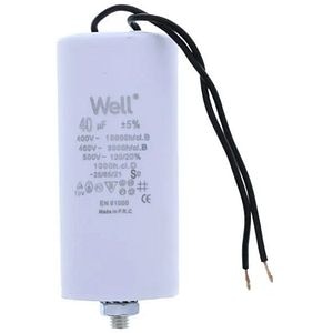 Condensator pornire motor WELL, 400V, 40uF, cu fir