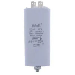 Condensator pornire motor WELL, 400V, 45uF, cu pin