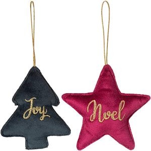 Set decoratiune brad Joy & Noel, 10x3 cm