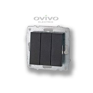 Intrerupator Triplu ST Quantum Negru Mecanism