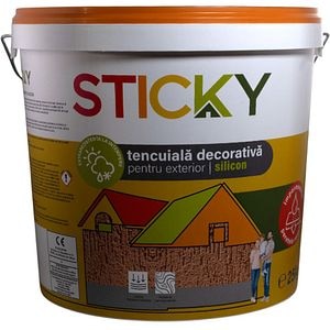 Tencuiala decorativa interior/exterior Sticky, gri granit, 25 kg
