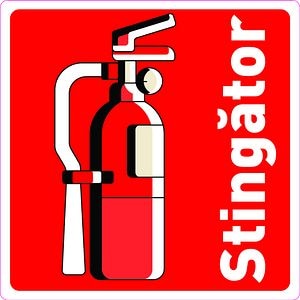 Afis indicator Stingator 20x20 cm