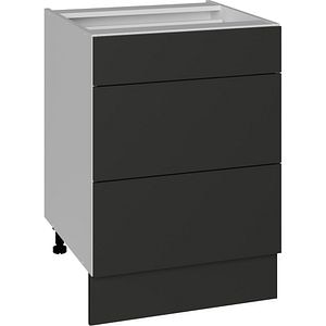Corp inferior BOEMIA, 3 sertare, 60x57.81.5 cm, antracit