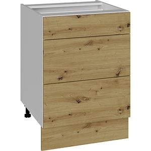 Corp inferior BOEMIA Oak, 3 sertare, 60x57x81.5 cm, stejar