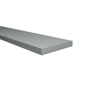 Bara plata, aluminiu, 1 m, 15x2 mm, gri