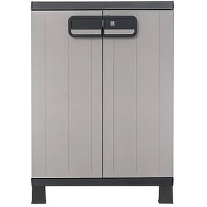 Dulap GOODHOME Links, plastic, 65 x 37 x 93 cm, gri-negru