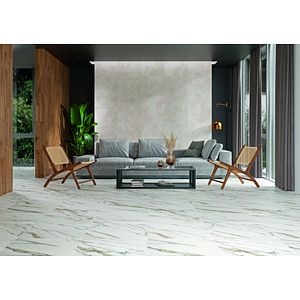 Gresie Cersanit Borgini Gold, alb, interior/exterior, 60 x 60 cm, 1.07 mp/cutie, PEI 3