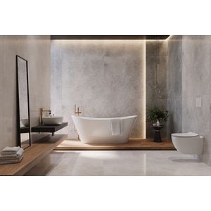 Gresie interior/exterior Cersanit Milrow, alb, 120 x 60 cm, suprafata 1,43 mp, PEI 4