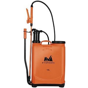 Pompa de stropit manuala EvoTools ETS, 16 l, plastic, tip rucsac, cu lance si furtun, plastic, portocaliu/negru