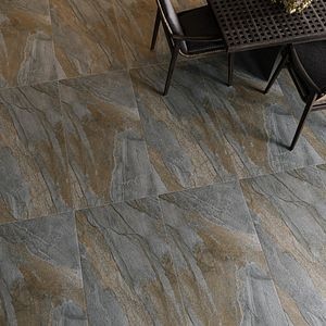 Gresie interior/exterior Slate Grey, gri, portelanata, 120 x 60 cm, 1.44 mp/cutie, PEI 4