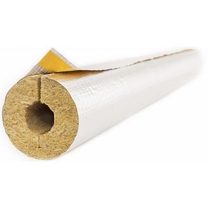 Cochilie din vata minerala, caserata cu AL, 22 x 30 x 1000 mm, argintiu